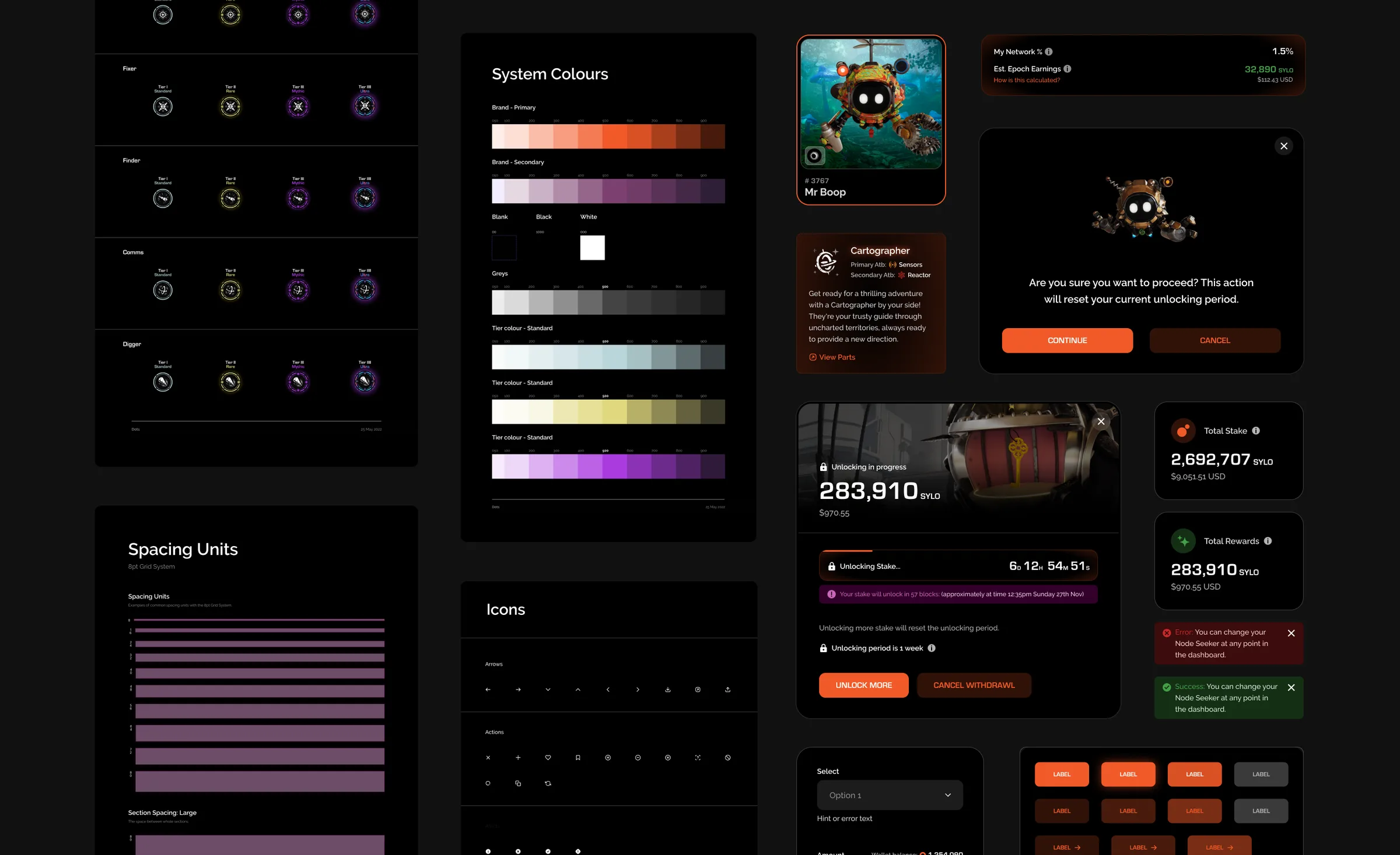 The Seekers design system: colour, type, buttons and component states